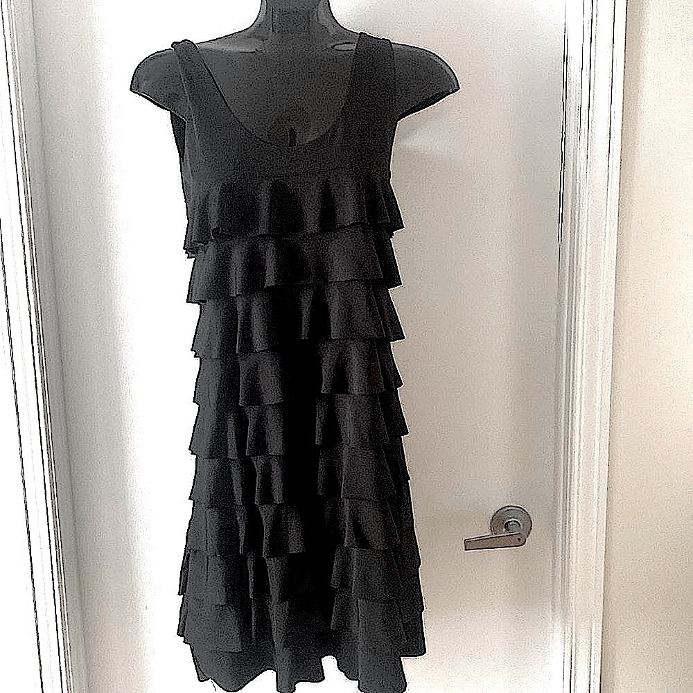 MAJORA sleeveless little black multi layered flapper style dress Size Medium